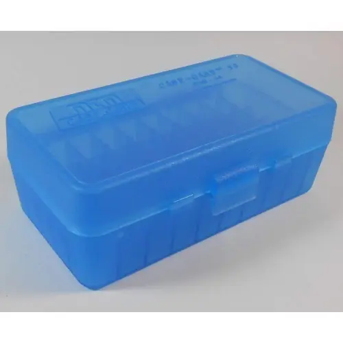 MTM P50-45 Box rigido portacolpi calibro 45acp da 50 colpi BLU TRASPARENTE