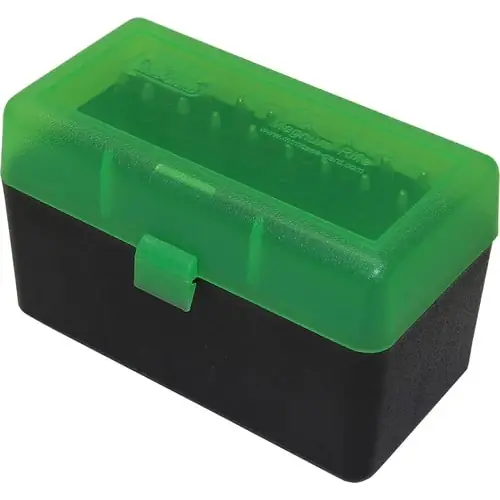 MTM RL-50 Portacolpi Large Rifle calibro 30-06, .270 da 50 colpi VERDE/Nero