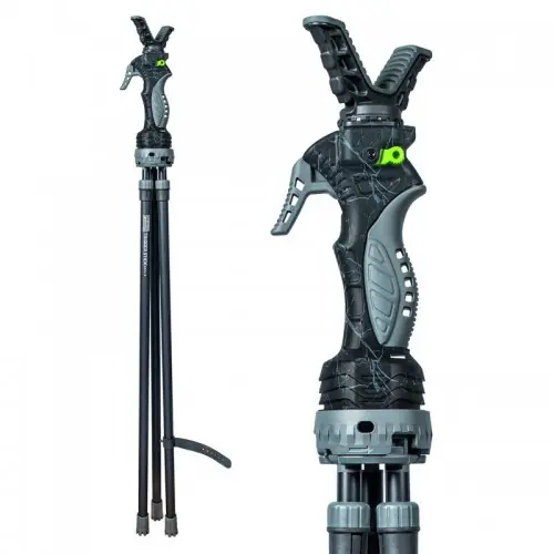 PRIMOS TRIGGER STICK Black Onyx Bastone TRIPIEDE 3°GEN a Base Rotante altezza da 61 a 157,5cm / 24-62 POLLICI