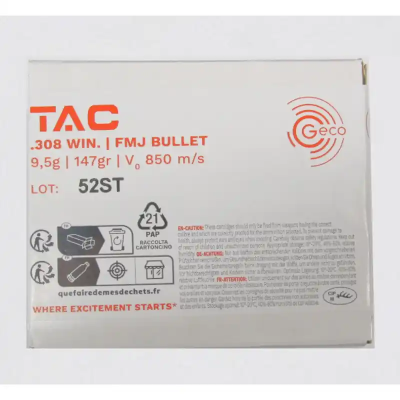GECO CARICHE 308 WIN 147 GR
