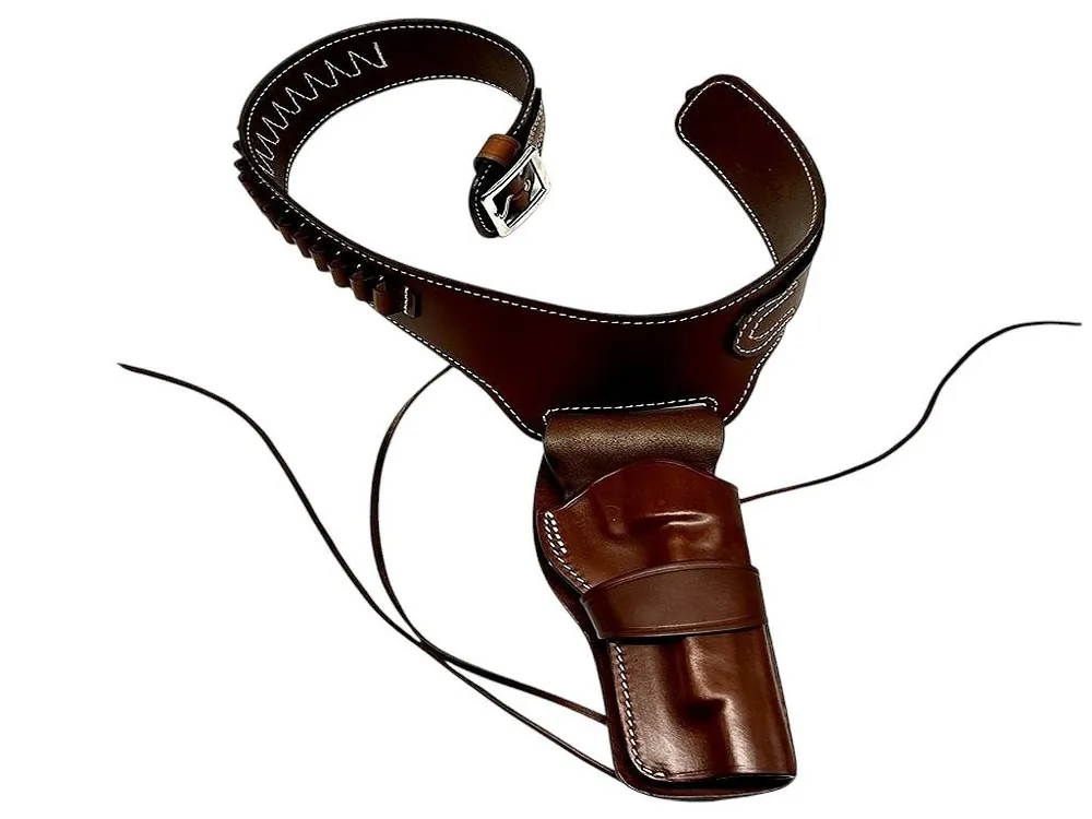 Cinturone Vega cuoio western cowboy 1CA52 per revolver singola azione da sei pollici e mezzo
