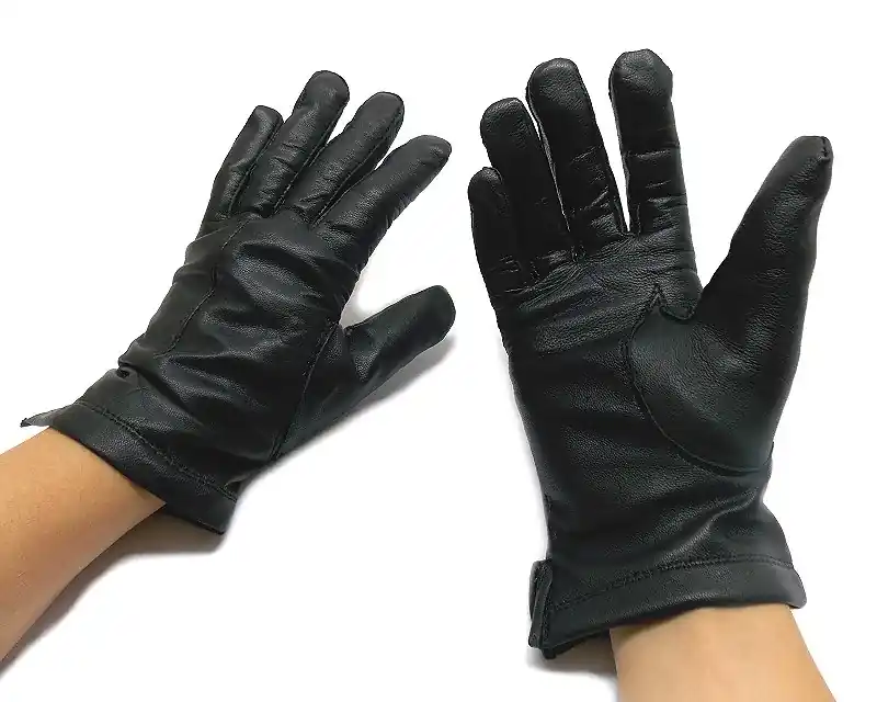 Guanti in pelle foderata per donna neri per vigile