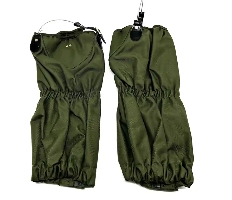 Ghette in nylon verde con cerniera
