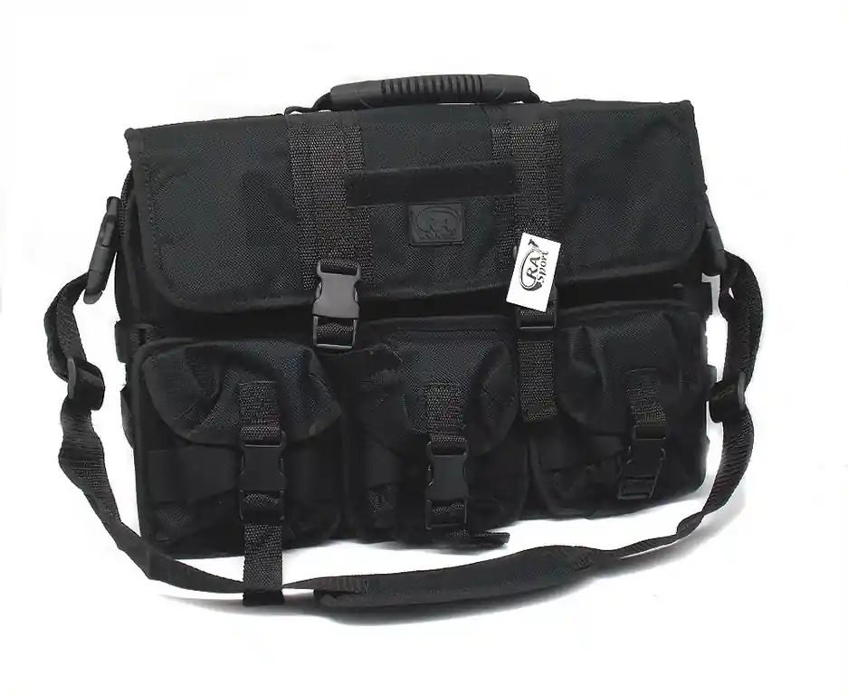 Borsa tattica militare in nylon nero con borsetta 24 ore interna