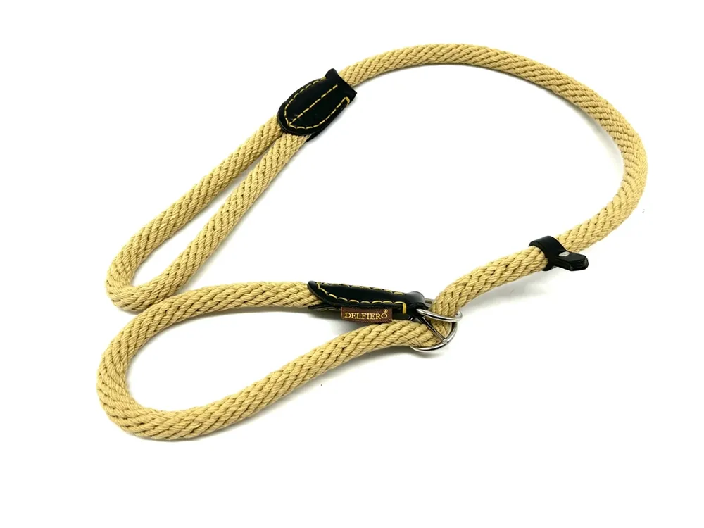 Guinzaglio antistrozzo con collare incorporato in corda Trek Delfiero