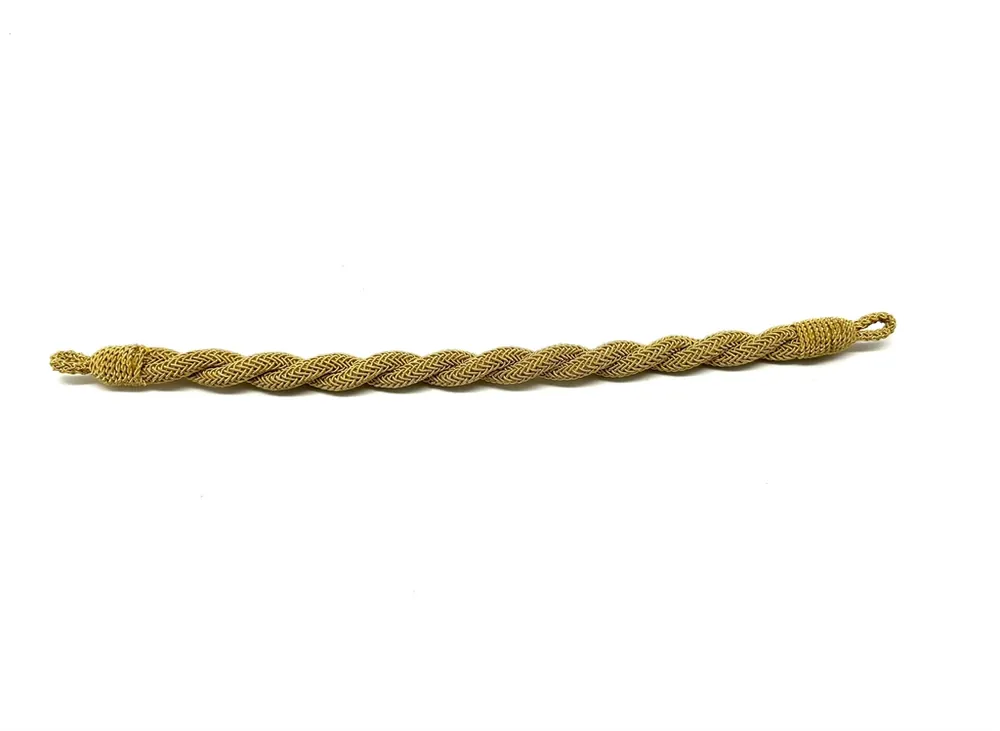 Soggolo treccia 8mm dorata in canottiglia per berretto da divisa