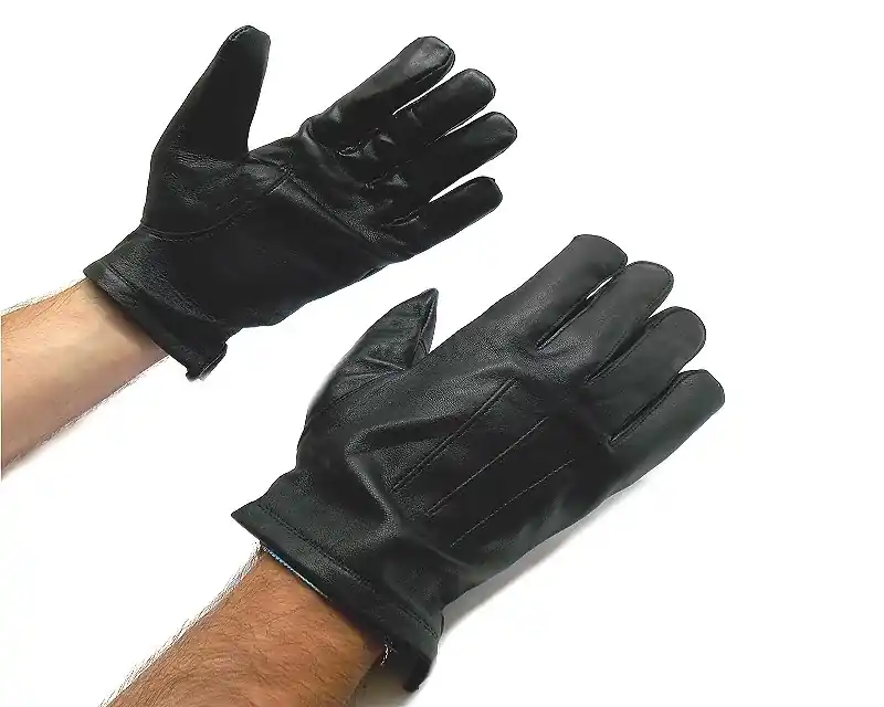Guanti in pelle foderata per uomo nera