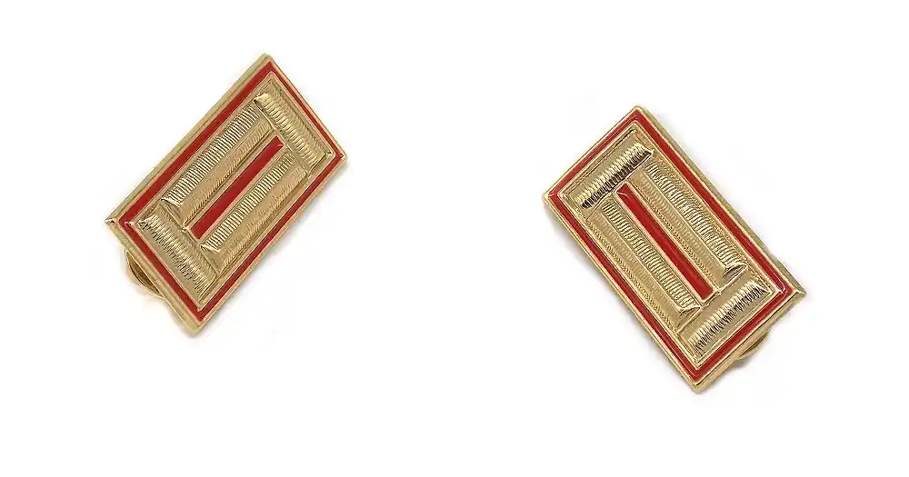 Mostrine metallo per camicia rosso dorato