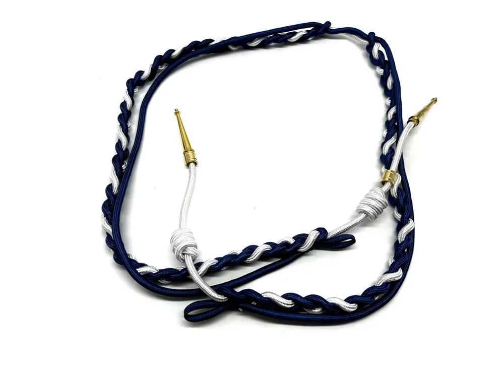Cordone di rappresentanza blu bianco per uniforme o divisa