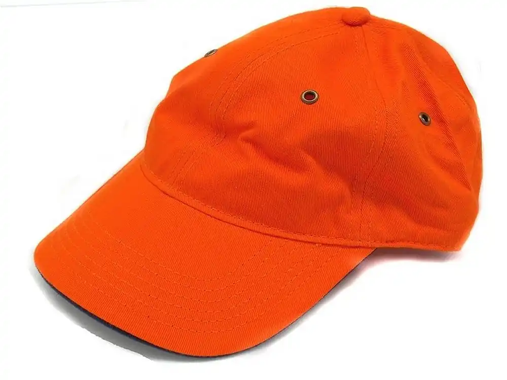 Berretto baseball in tela arancione con occhielli