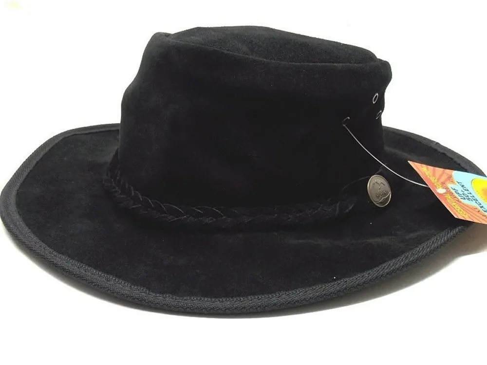 Cappello pelle scamosciata nera Cutana australiano
