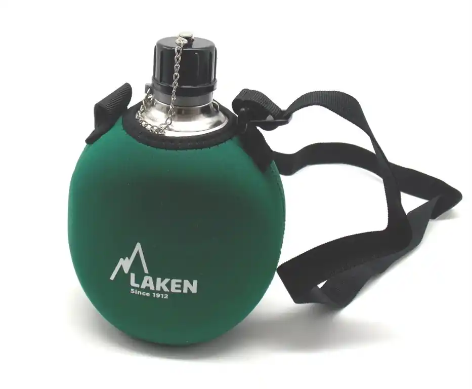 Borraccia Laken in alluminio foderata in neoprene verde