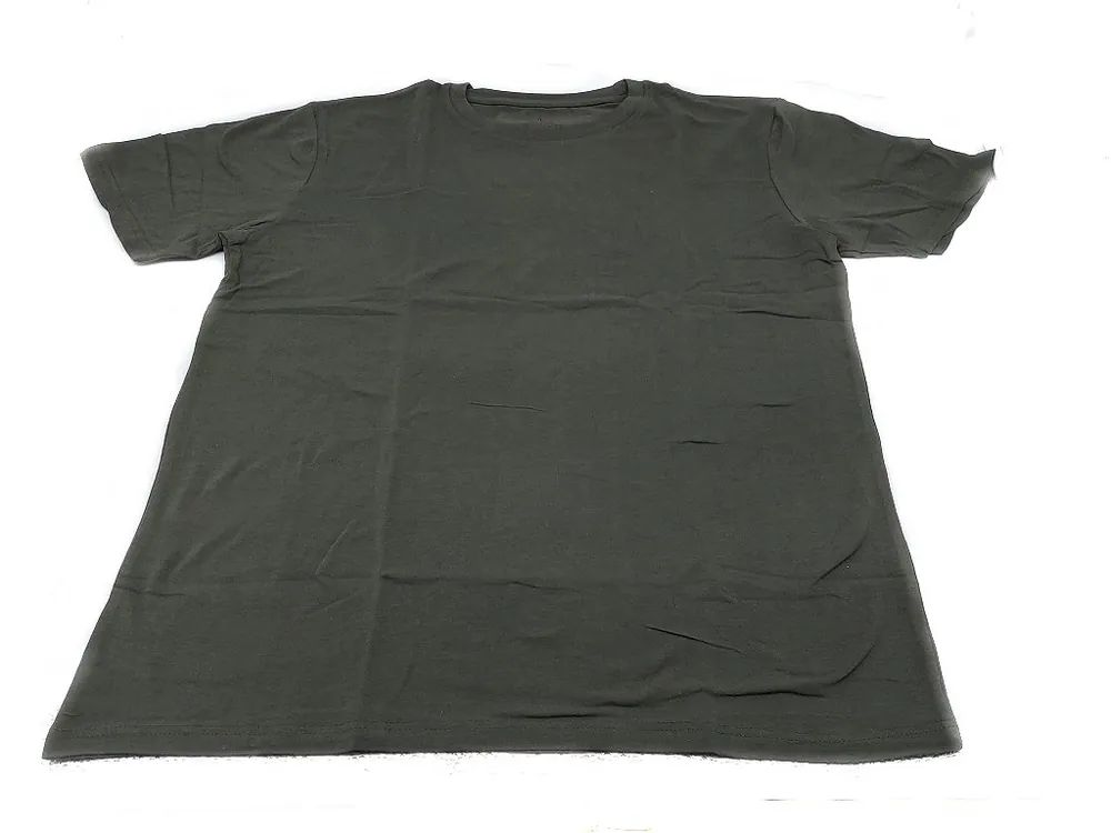 Maglietta girocollo verde militare in cotone