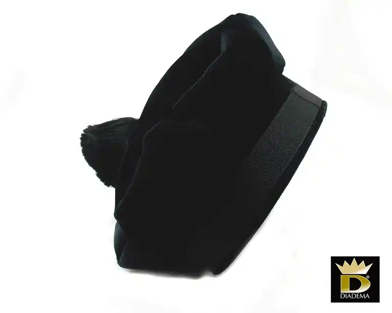 Tocco Diadema per avvocato in velluto nero con pon pon in seta
