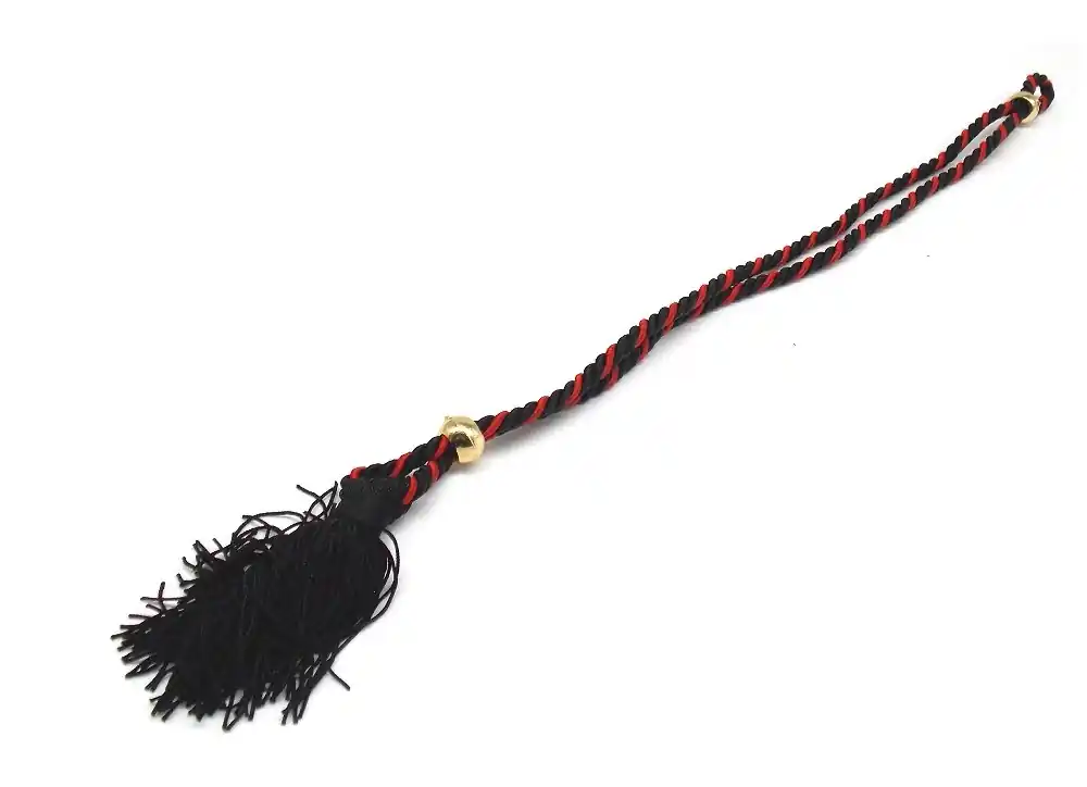 Cordoncino per calendario nero e rosso con palline dorate 32 cm