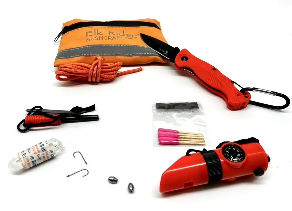 Coltello Elk Ridge arancio kit sopravvivenza boy scout