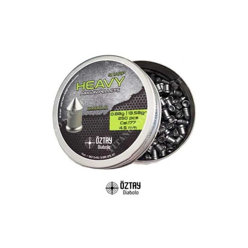 PIOMBINI SHARP HEAVY 4,5C. PUNTA 0.88g 250pcs OZTAY