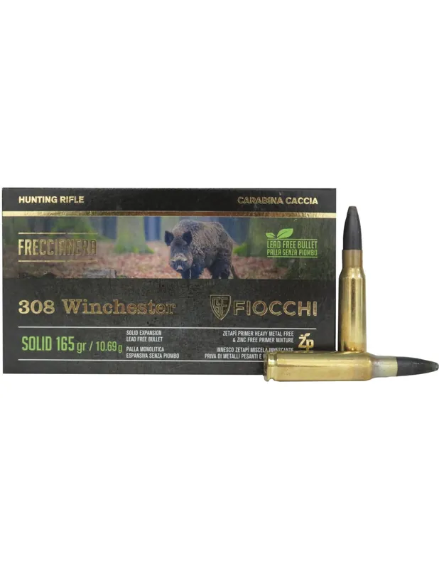 Cartucce monolitiche atossiche Fiocchi cal. 308 winchester Freccia Nera 165 gr