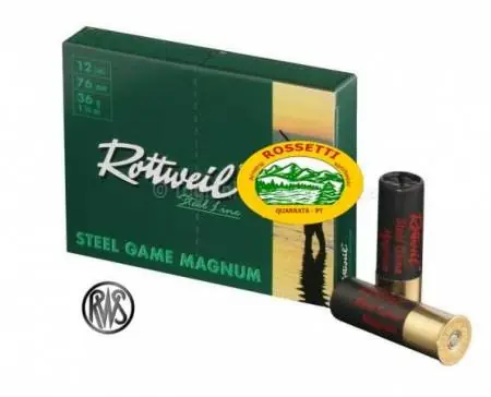 ROTTWEIL cartucce STEEL GAME MAGNUM cal.12/76 pb.2/0 senza piombo