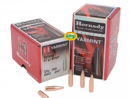 HORNADY palle VARMINT cal.6 mm 87gr. BTHP - 2442