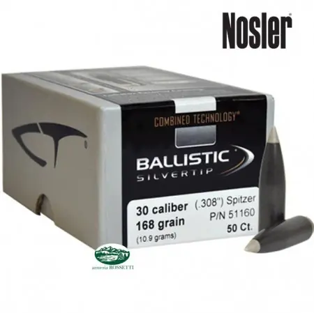 NOSLER palle BALLISTIC SILVERTIP cal.308 - 168gr. 50pz. 51160