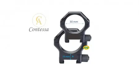 CONTESSA anelli Picatinny acciaio 30 mm H12 mm