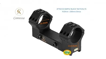 CONTESSA anelli simple black tactical FX 30 mm H19 - 0 moa - SBTFX02
