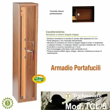 TECHNOMAX Armadio 5 posti tipo legno ciliegio TCL/5