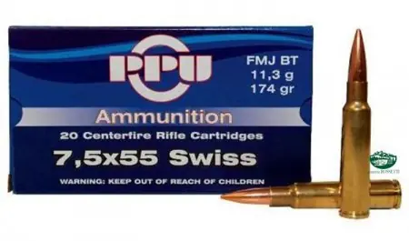 PPU PRVI PARTIZAN Munizioni cal.7,5X55 SWISS FMJBT 174gr.