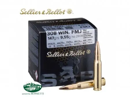 SELLIER & BELLOT munizioni cal.308 win FMJ 147 gr - conf. 50 pezzi 2908