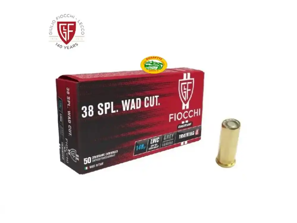 FIOCCHI munizioni cal.38 WAD CUTTER LWC 148 gr.