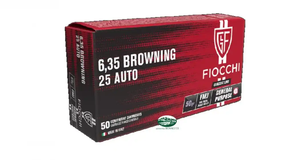FIOCCHI munizioni cal.6,35 Brown. / 25 auto FMJ 50 gr.