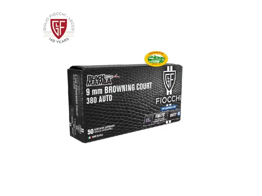 FIOCCHI munizioni cal.380 AUTO black mamba 85gr FMJTC