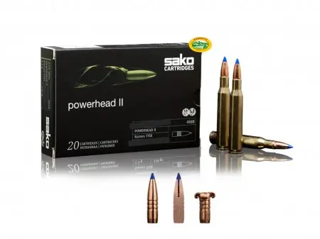 SAKO munizioni cal. 6,5x55 POWERHEAD II 120gr (BARNES TTSX) MONOLITICHE 493H