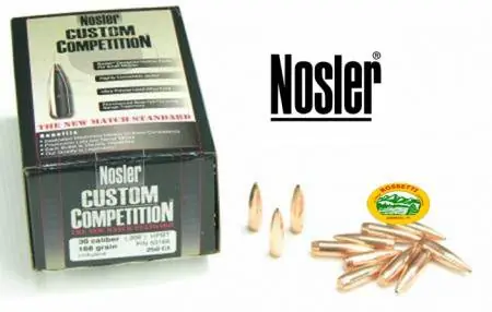 NOSLER palle CUSTOM COMPETITION cal.308 - 168gr. HPBT conf.250pz. 53168