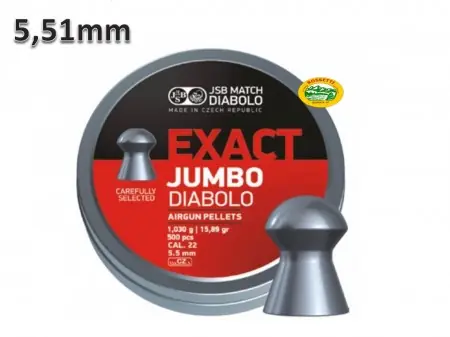 JSB Pallini EXACT JUMBO Diabolo cal.5,51mm 1,030g conf.250 pz