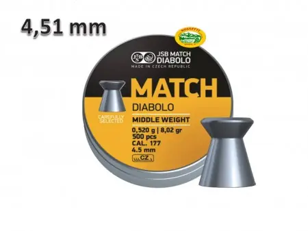 JSB Pallini MATCH DIABOLO MIDDLE WEIGHT cal.4,51mm 0,52gr