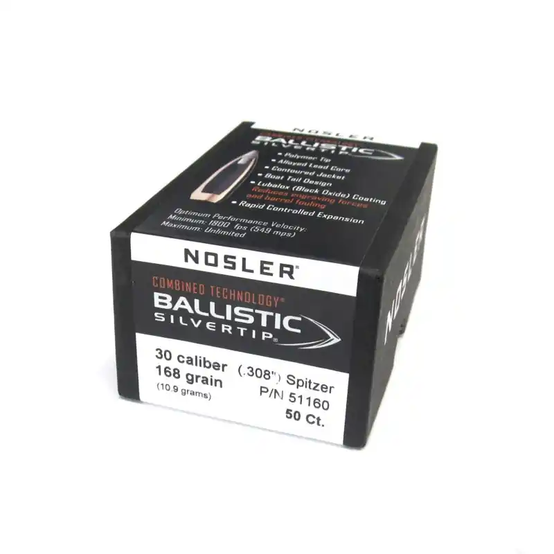 NOSLER BALLISTIC SILVER CAL30 GR168