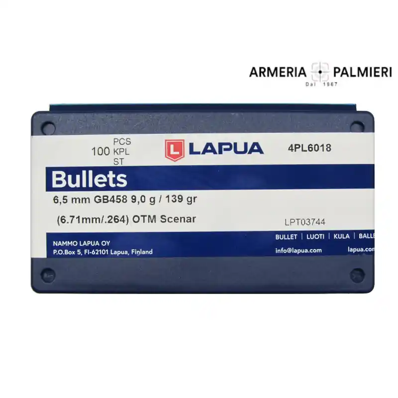 LAPUA PALLE 6,5MM 139GR OTM SCENAR