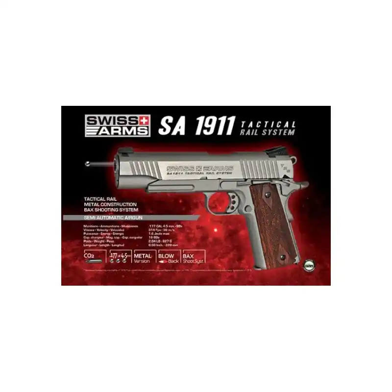 SWISS ARMS PISTOLA LIB V 1911 INOX