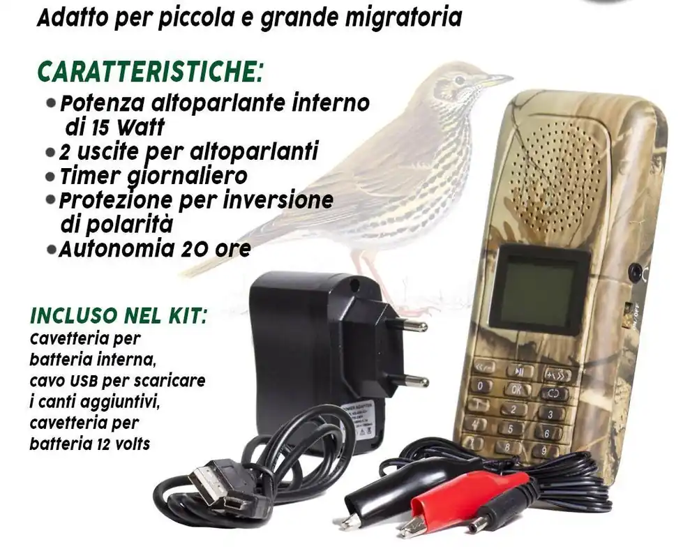 Richiamo elettronico 84 canti senza telecomando