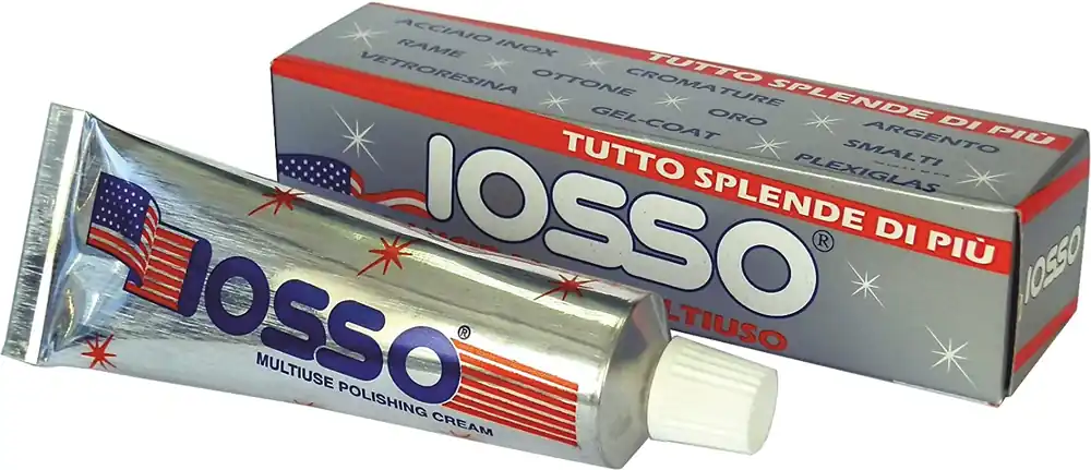 Iosso crema lucidante per metalli, cromature, ottone, argento e vetroresina, 50 ml.