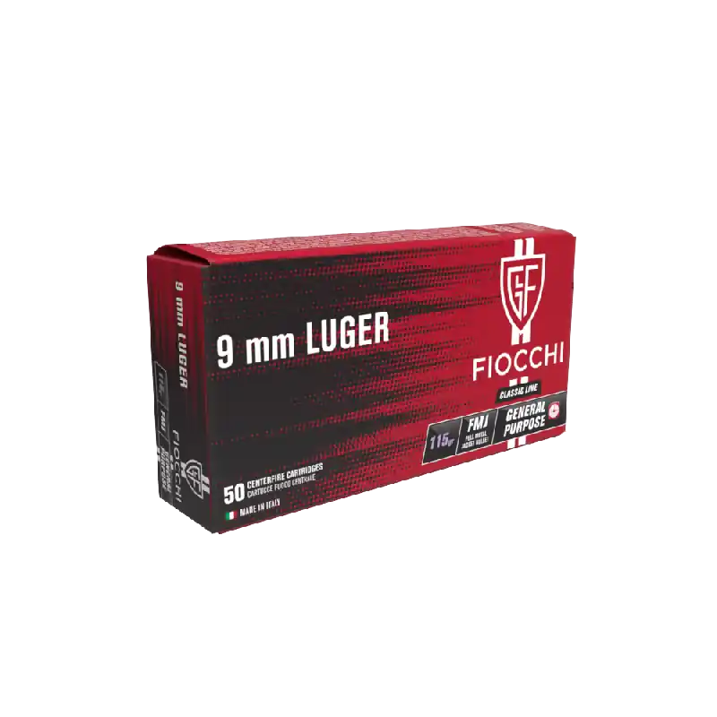 Cartucce Fiocchi cal. 9x19 (9 Luger) 115 gr. RN FMJ