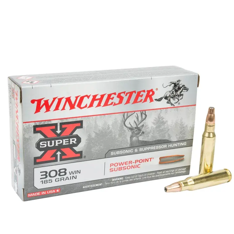 Winchester cartucce cal. 308 Win. Power Point Subsonic 185 gr. Conf. 20 cartucce
