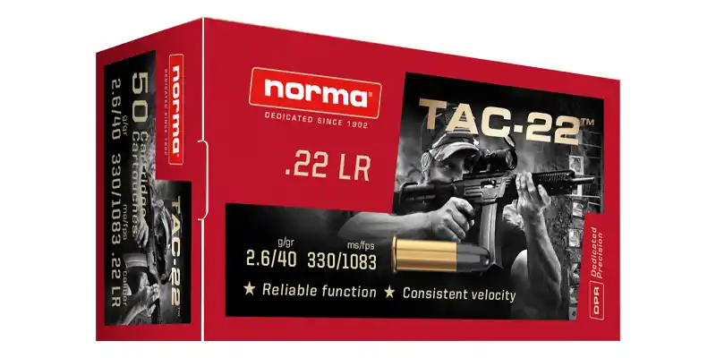Cartucce Norma TAC-22 cal. 22LR 40 grs. conf. 50 pz.