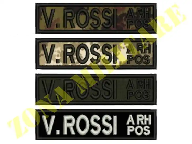 Patch Ricamata Con Velcro Nome E Gruppo Sang.