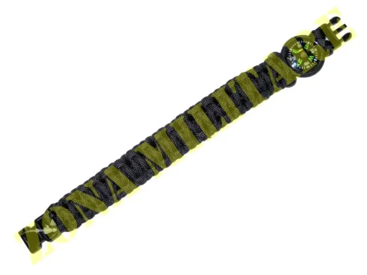 Braccialetto Sbb Paracord Nero Con Bussola
