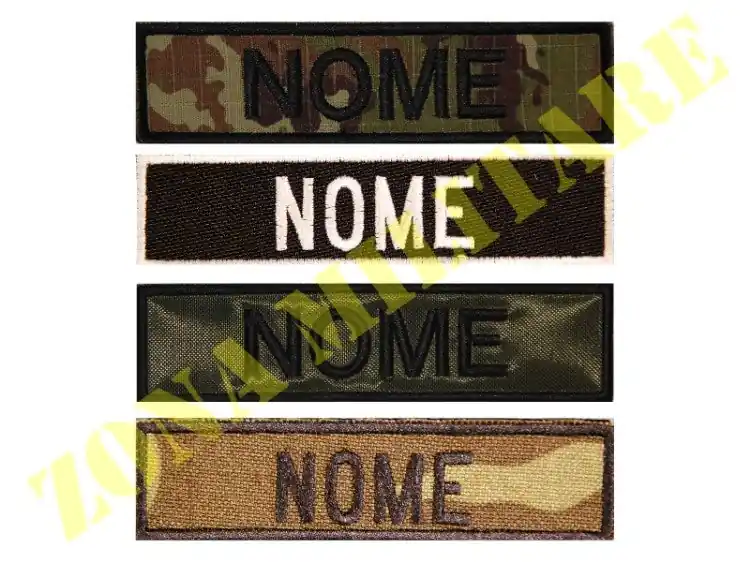 Patch Ricamata Con Nome Completa Di Velcro Set Da 10 Pezzi