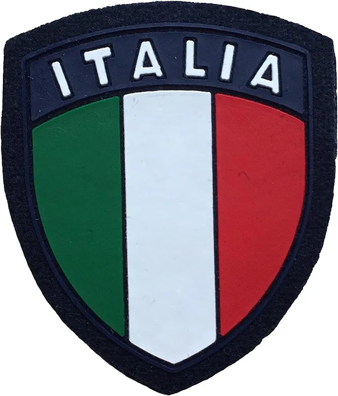 Scudetto Italia Con Retro Removibile In Velcro blue- verde Sbb