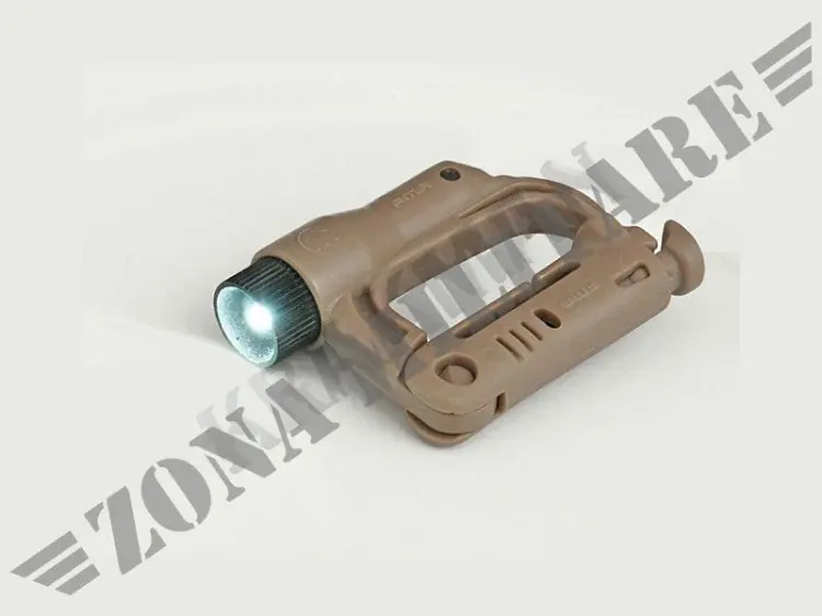Moschettone Lucchetto Con Luce Bianca D-Ring - Dark Earth